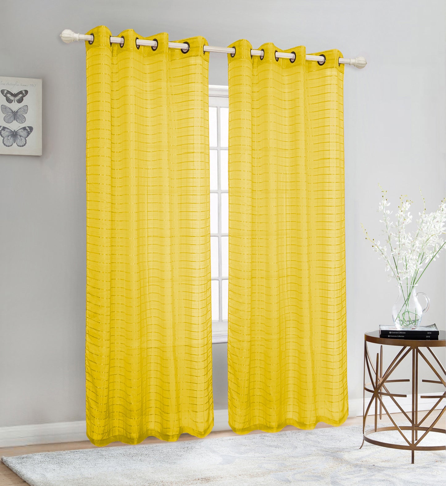 81007 Checker Pattern Sheer window curtain