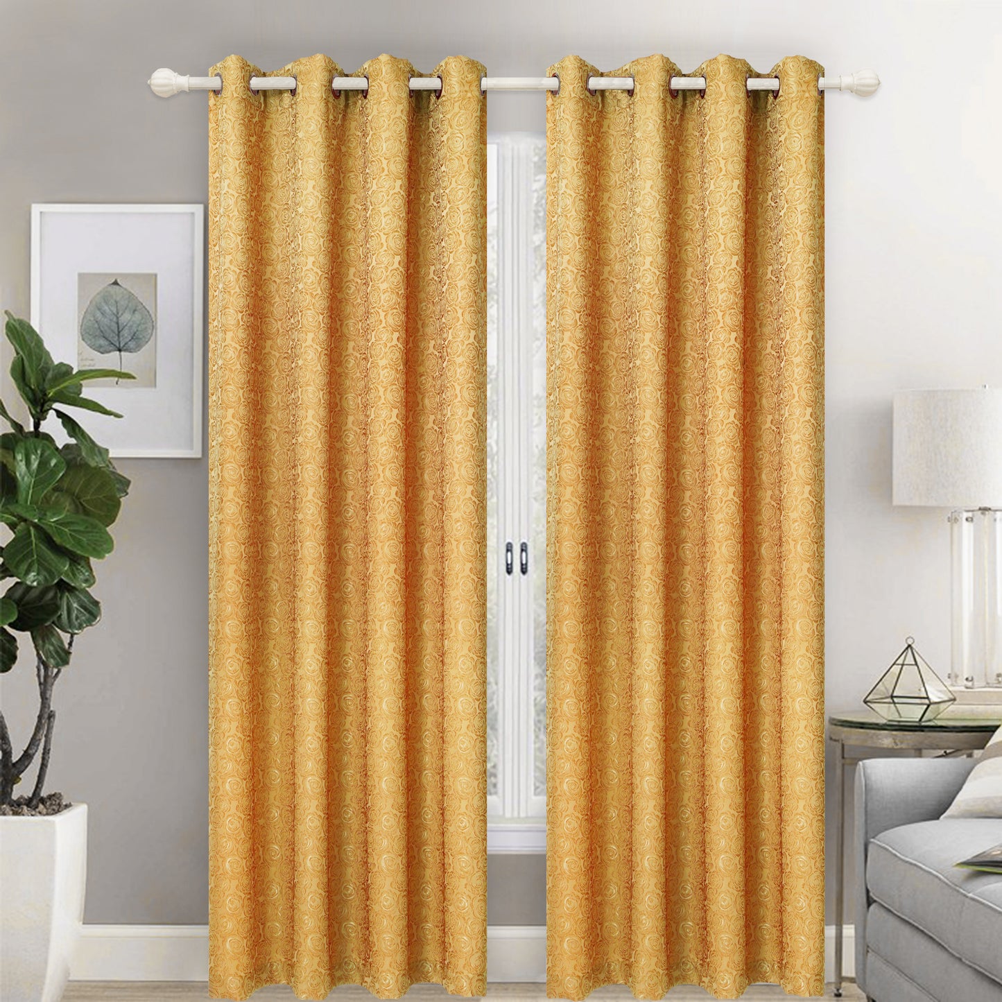 81001 Rose Jacquard window curtain