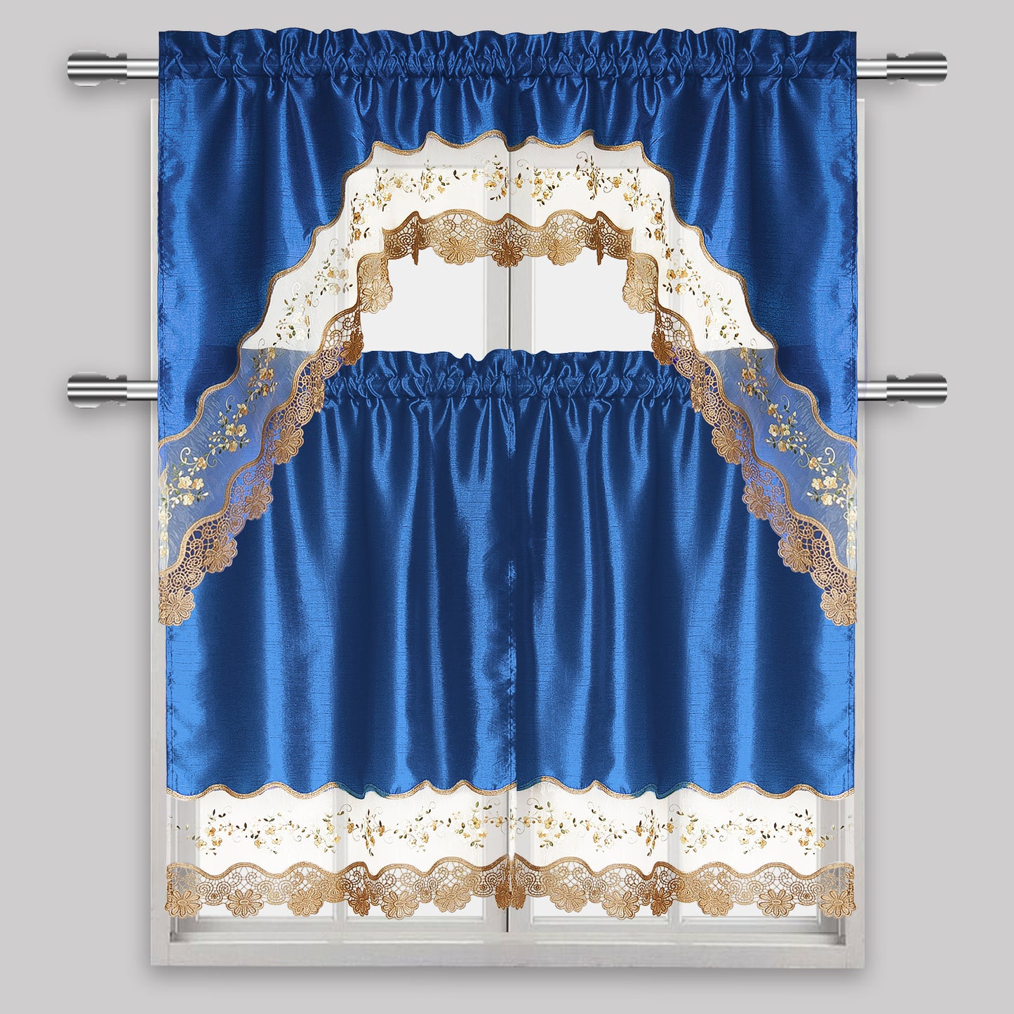 85002 Kitchen Curtain 3 Piece Set