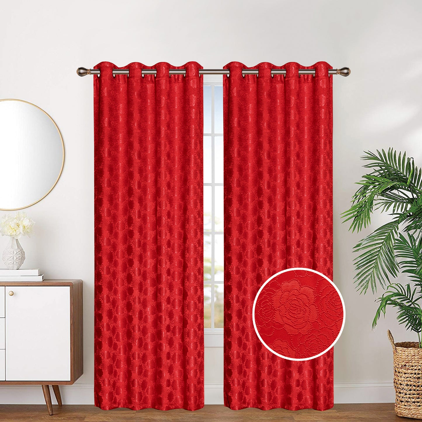 81029 Rose Jacquard window curtain
