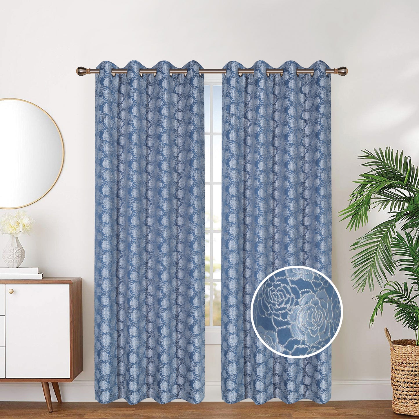 81029 Rose Jacquard window curtain