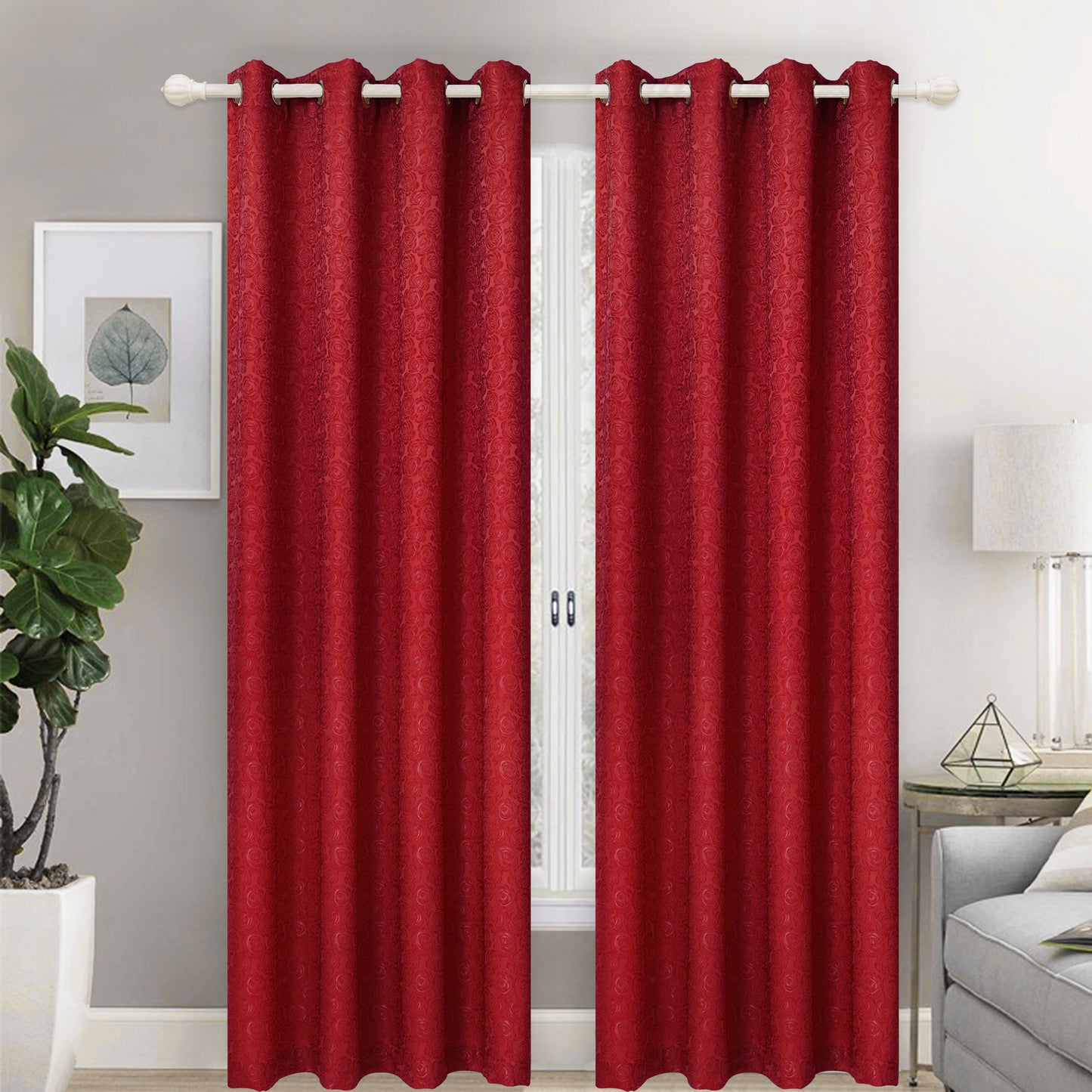 81001 Rose Jacquard window curtain