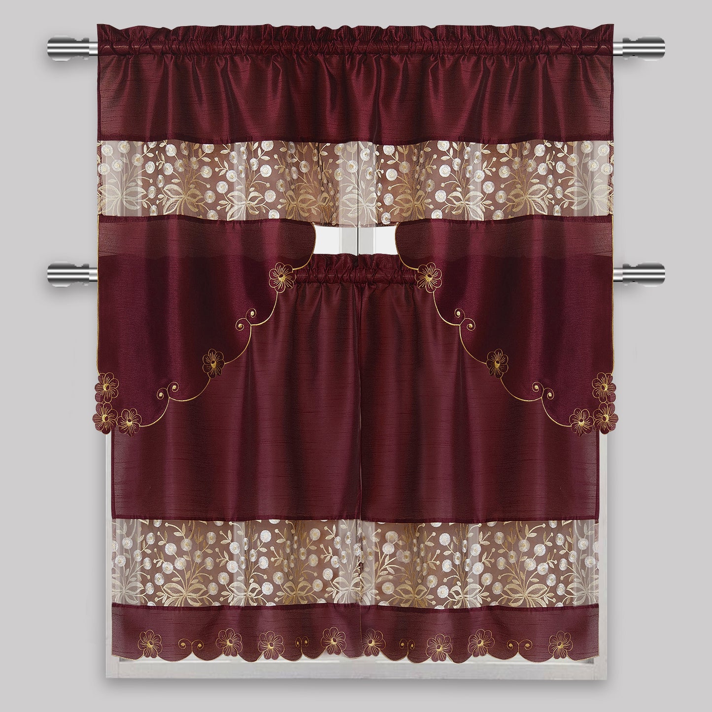 85003 Kitchen Curtain 3 Piece Set