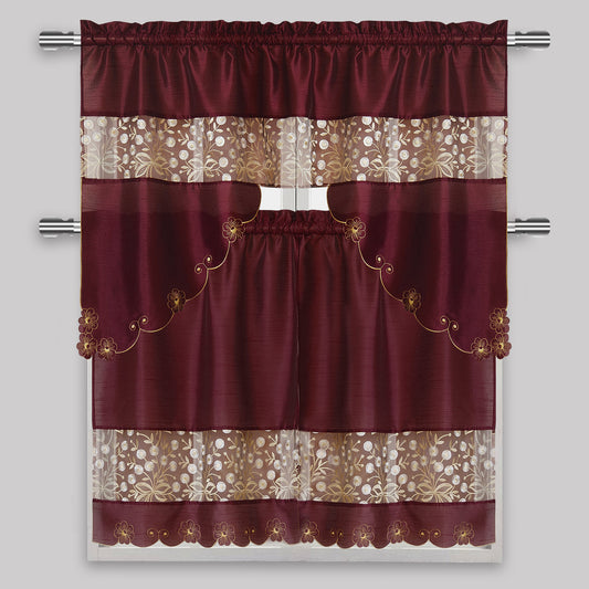 85003 Kitchen Curtain 3 Piece Set