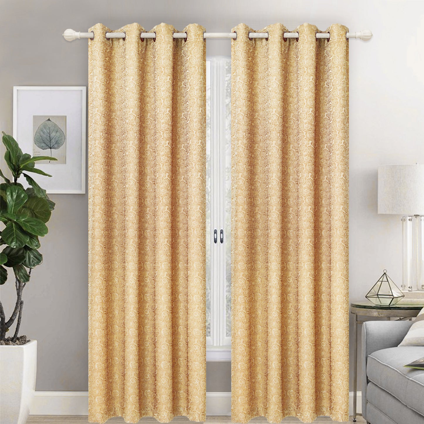81001 Rose Jacquard window curtain