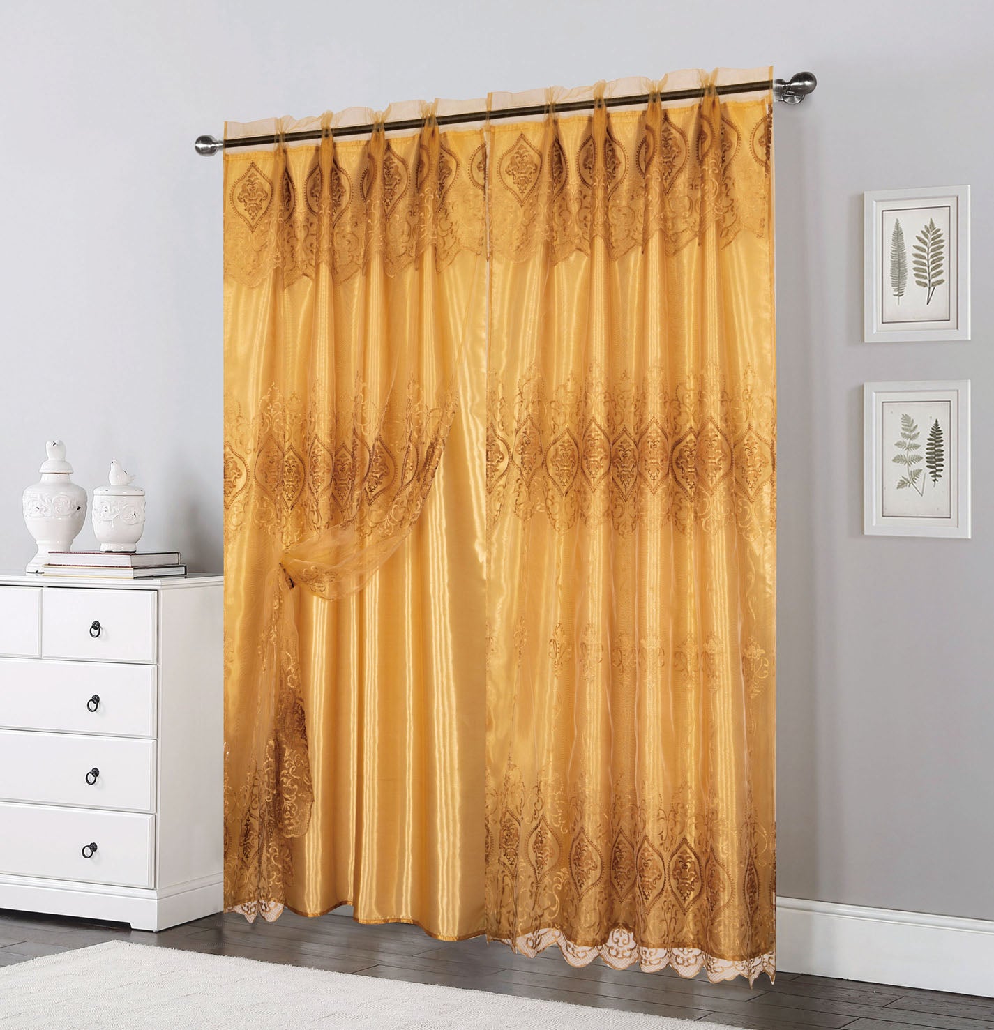 81037 Double Layer Sheer window curtain