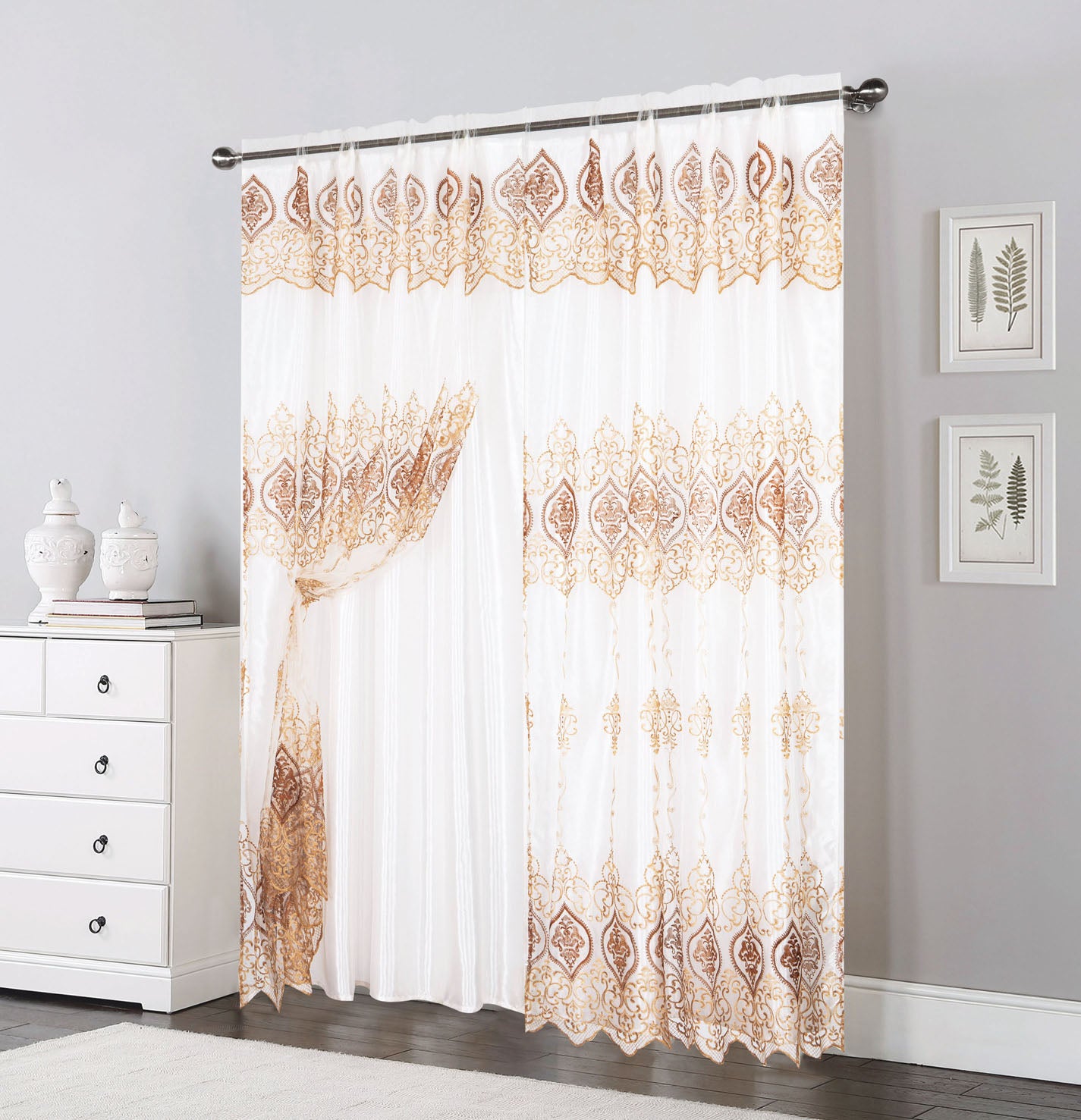 81037 Double Layer Sheer window curtain