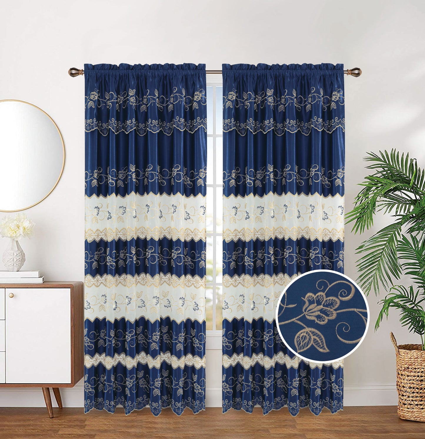 81039 Embroidery window curtain