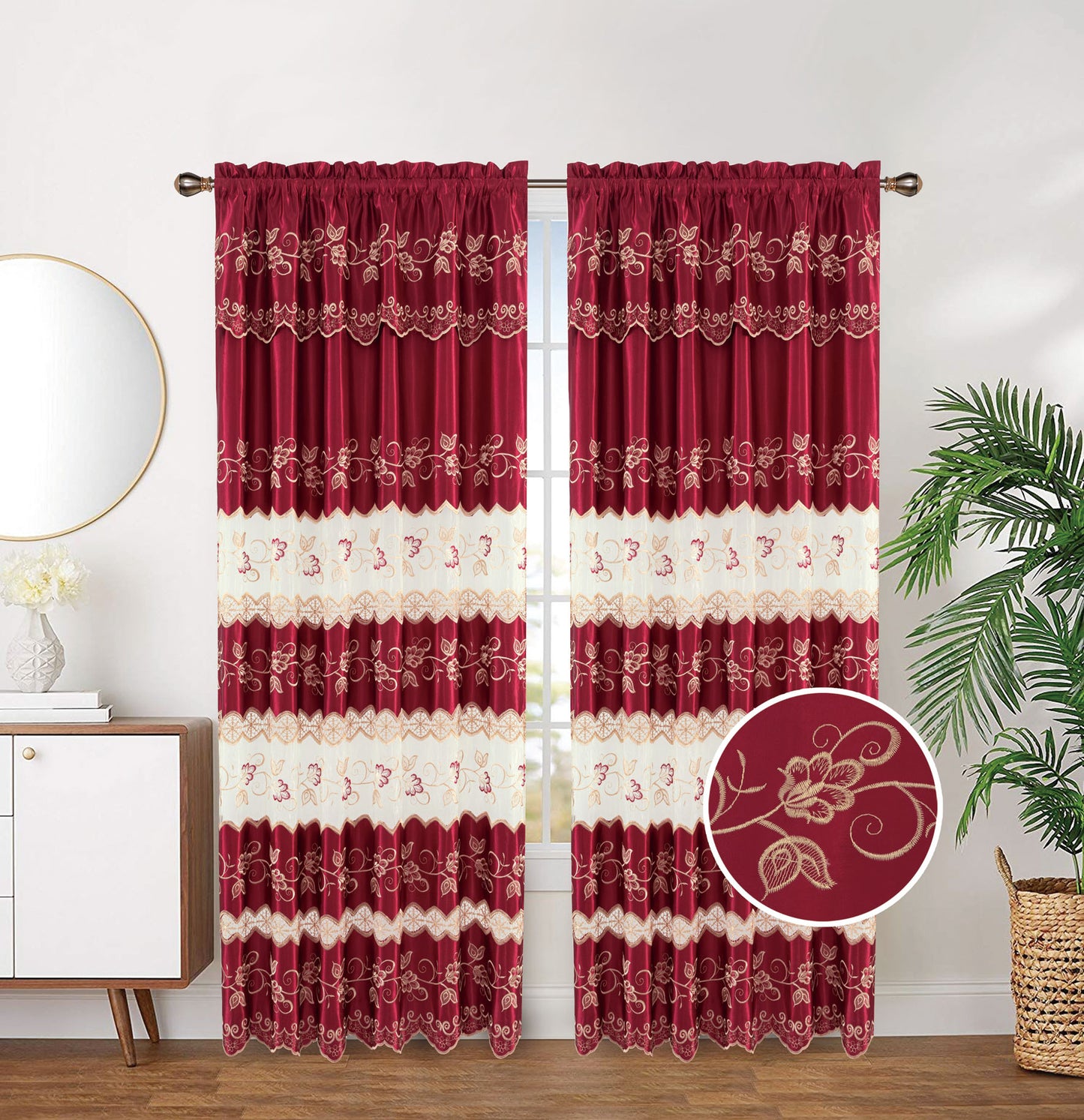 81039 Embroidery window curtain
