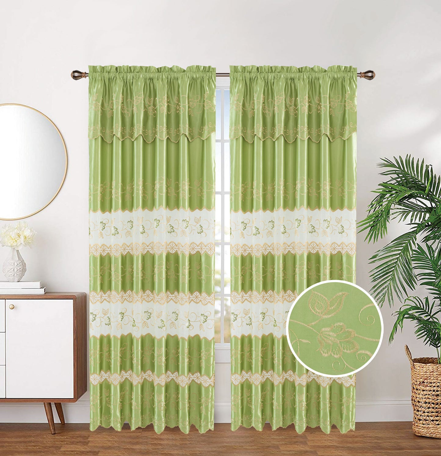 81039 Embroidery window curtain
