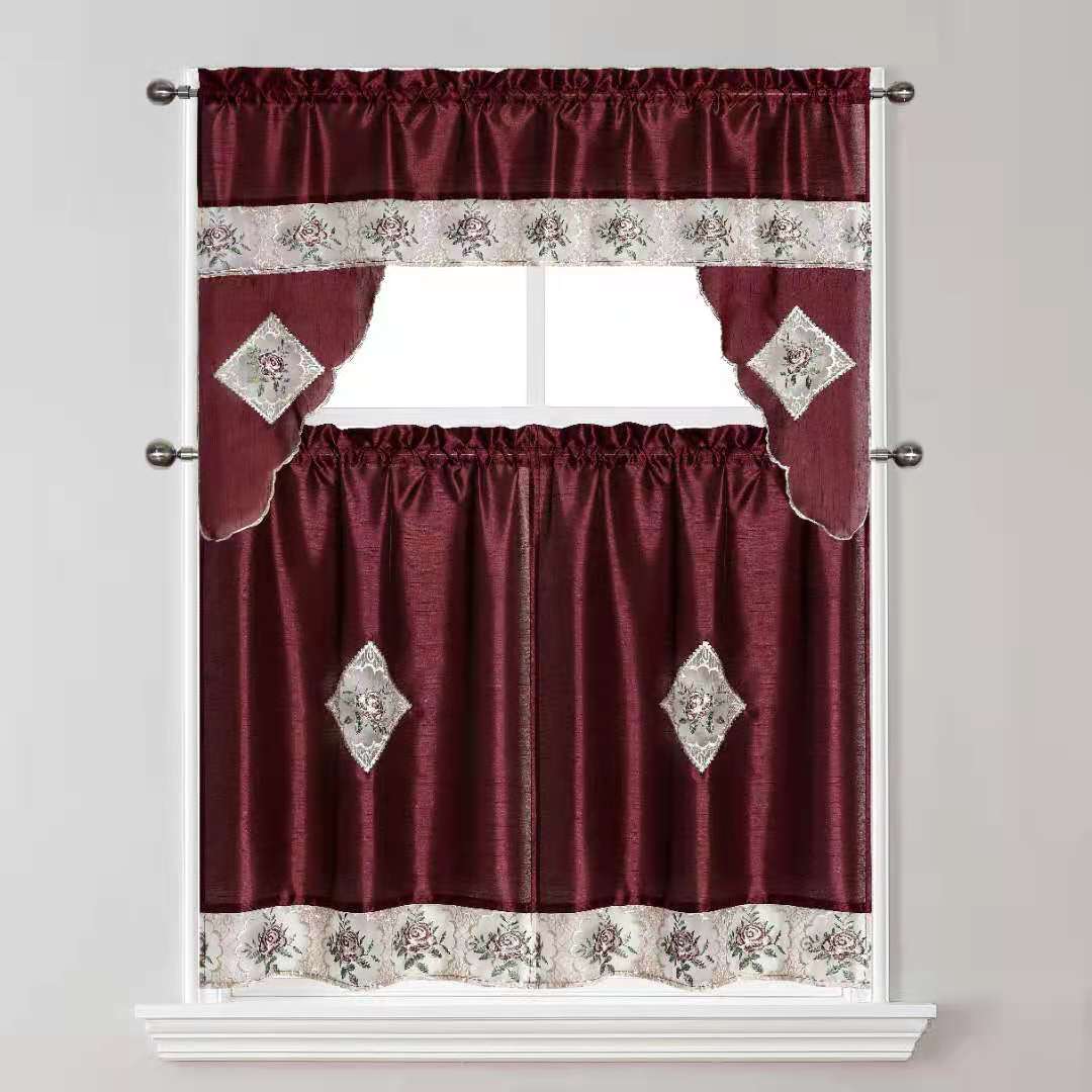85001 Kitchen Curtain 3 Piece Set