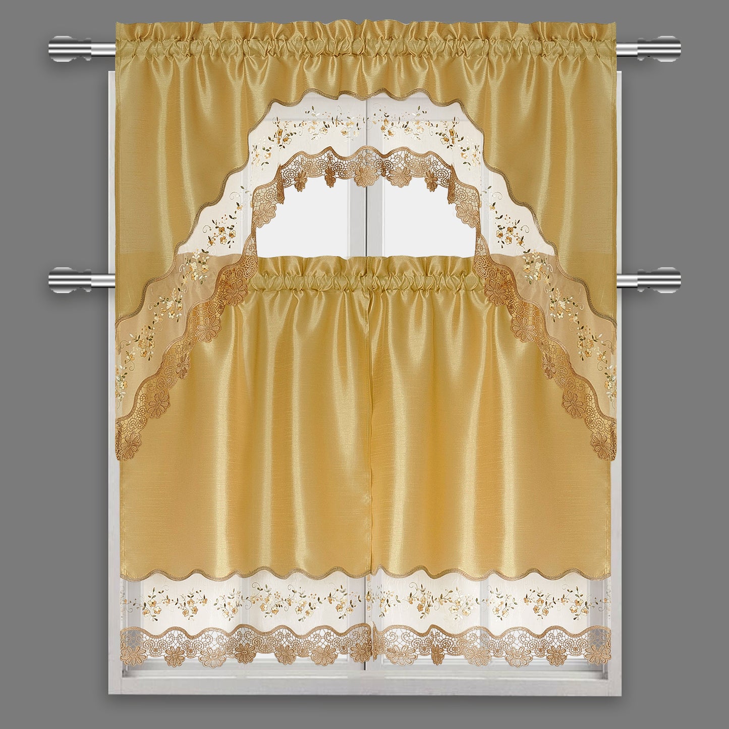 85002 Kitchen Curtain 3 Piece Set