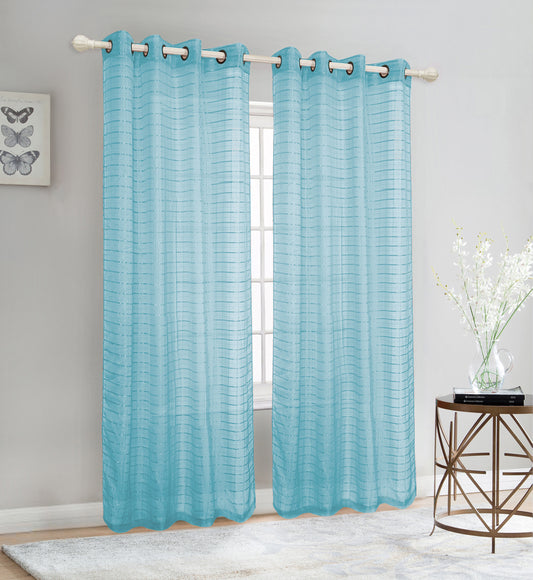 81007 Checker Pattern Sheer window curtain