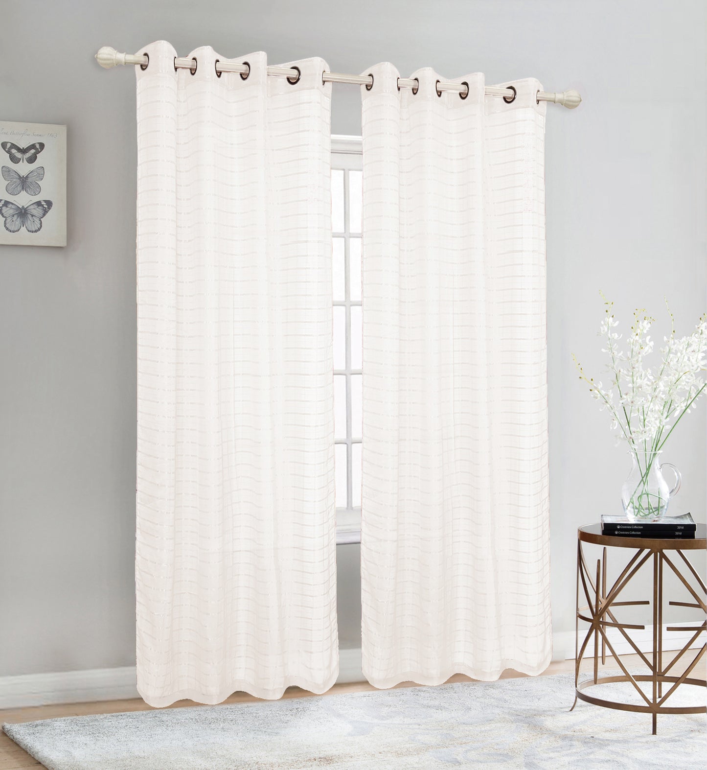 81007 Checker Pattern Sheer window curtain