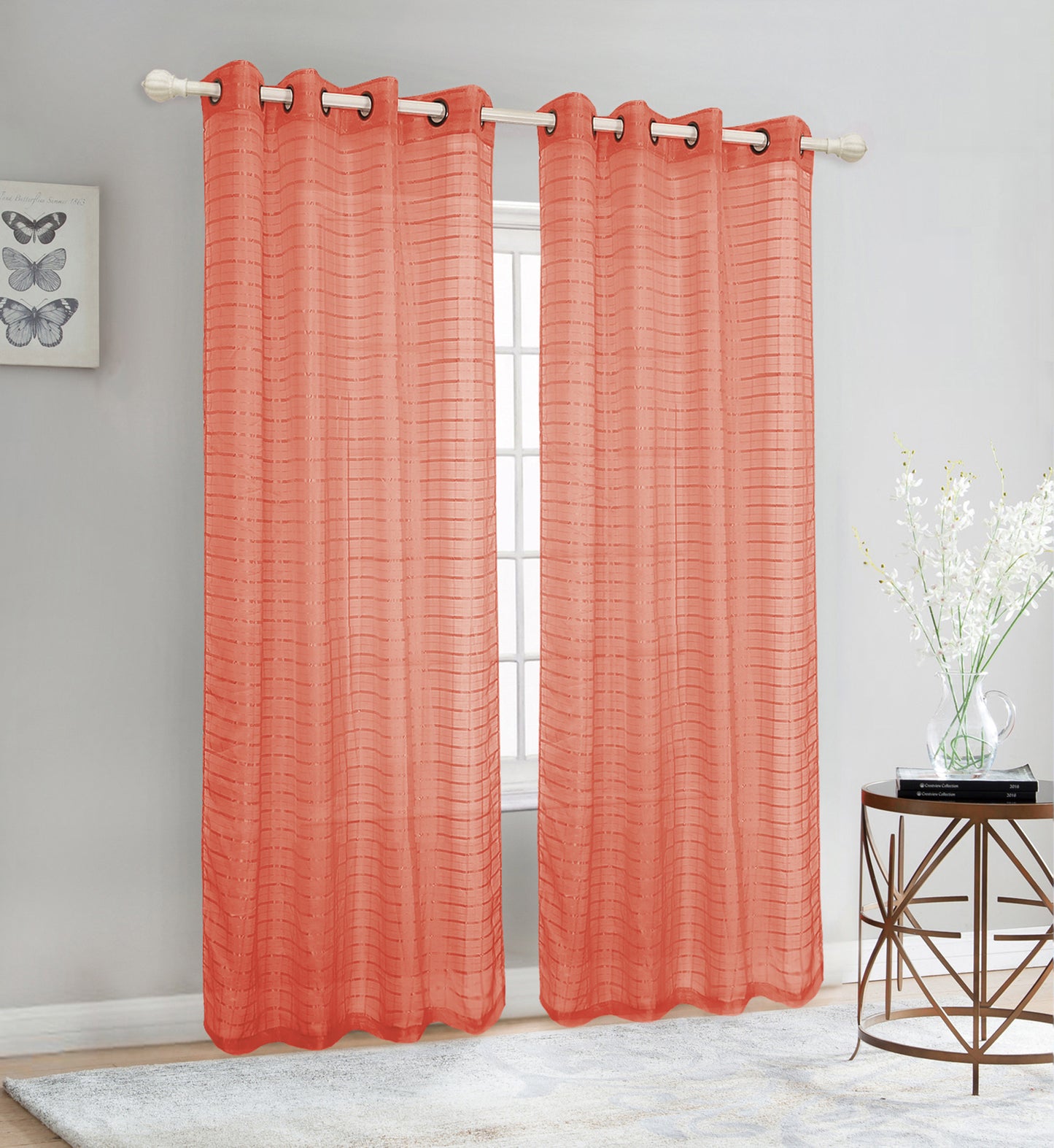 81007 Checker Pattern Sheer window curtain