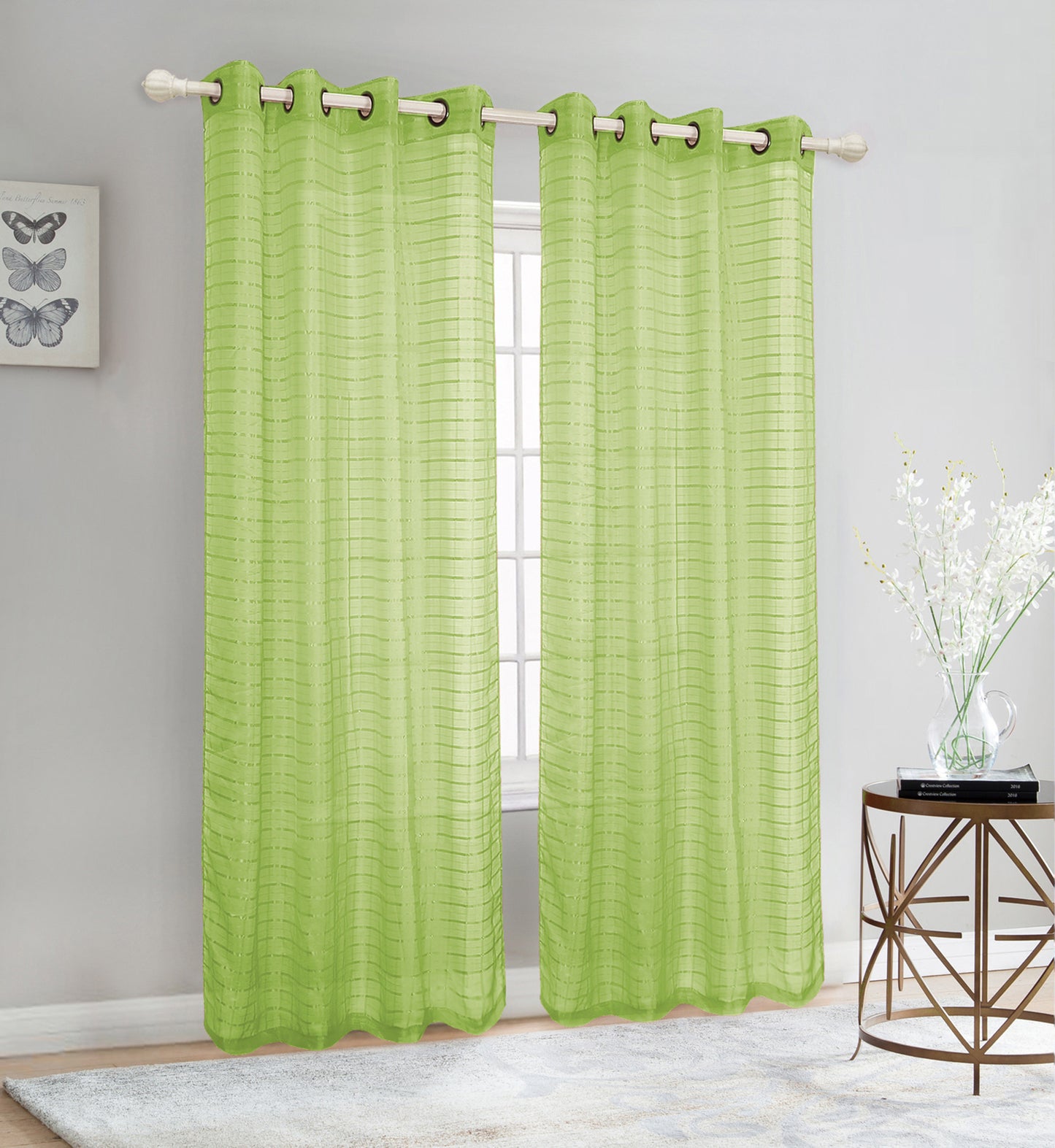 81007 Checker Pattern Sheer window curtain