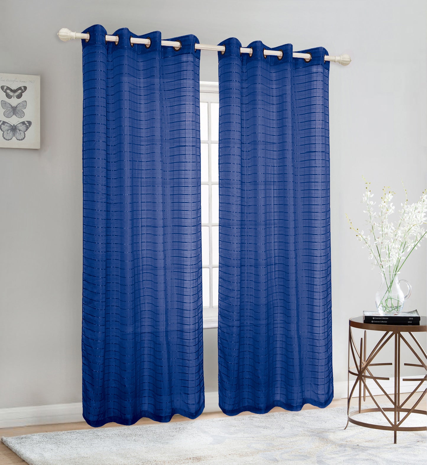 81007 Checker Pattern Sheer window curtain