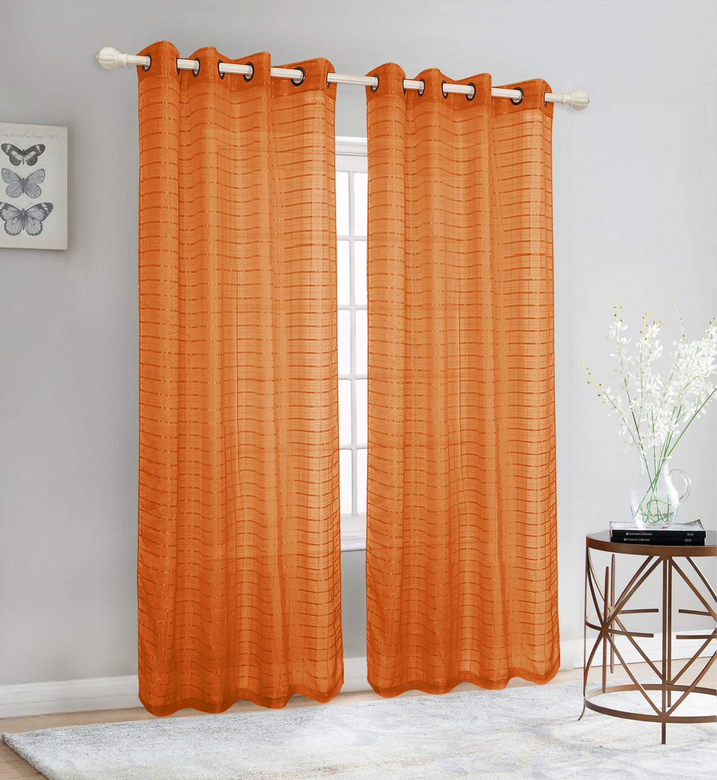 81007 Checker Pattern Sheer window curtain