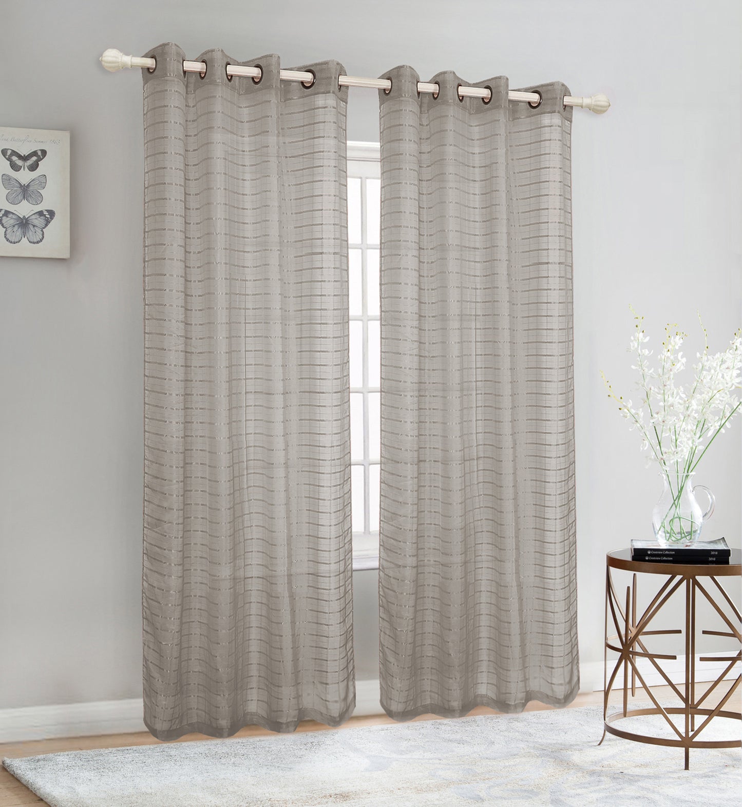 81007 Checker Pattern Sheer window curtain