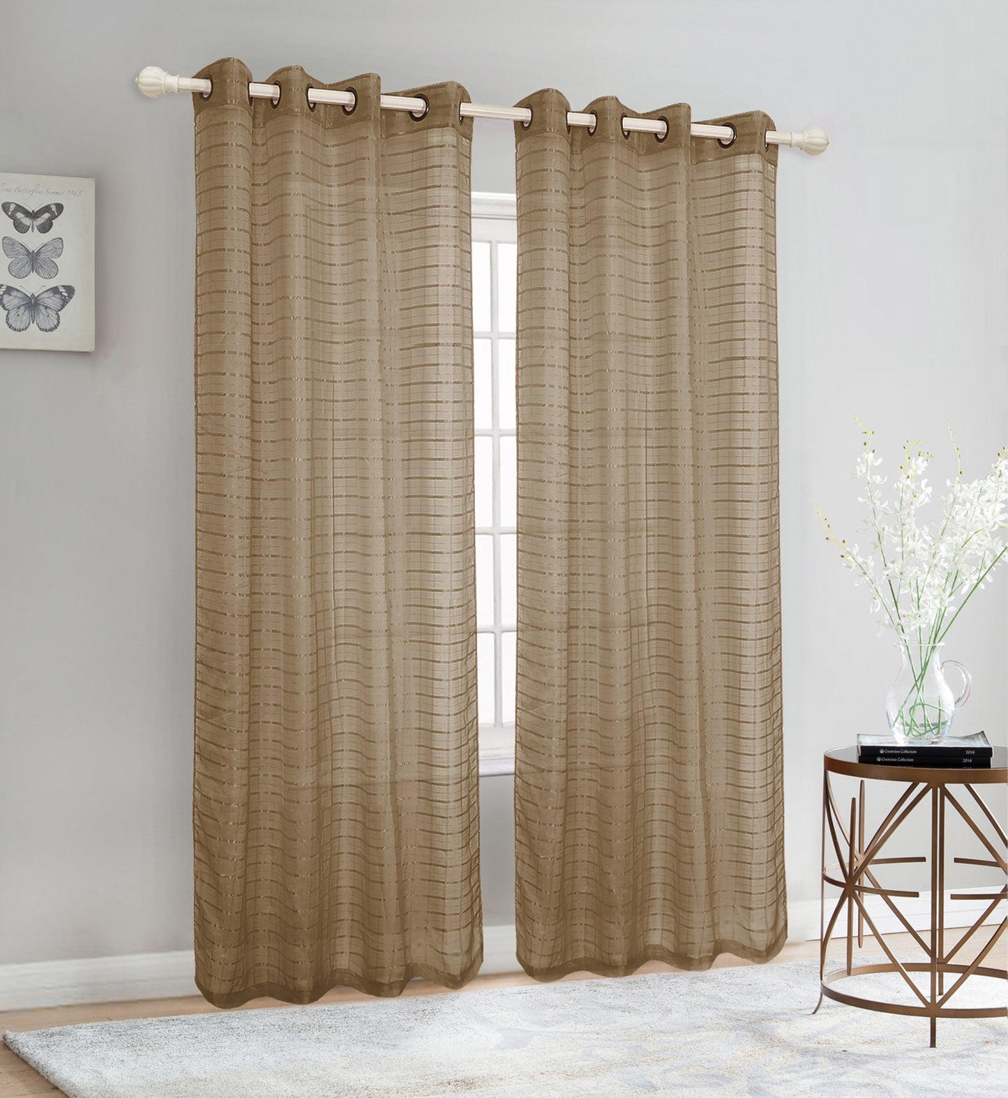 81007 Checker Pattern Sheer window curtain