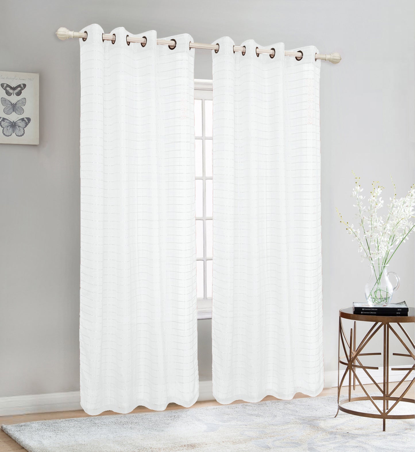 81007 Checker Pattern Sheer window curtain