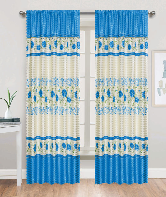 81031 Floral silky window curtain