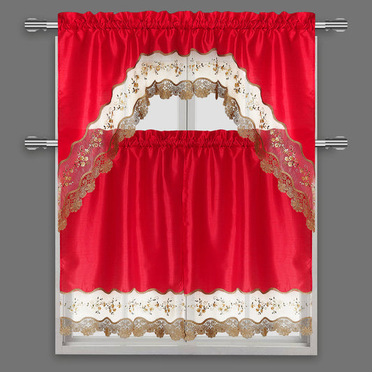 85002 Kitchen Curtain 3 Piece Set