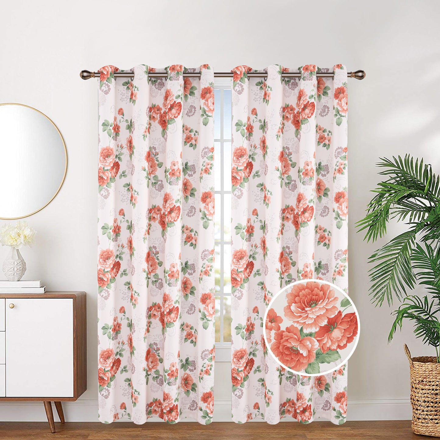 81071 Floral Blackout window curtain