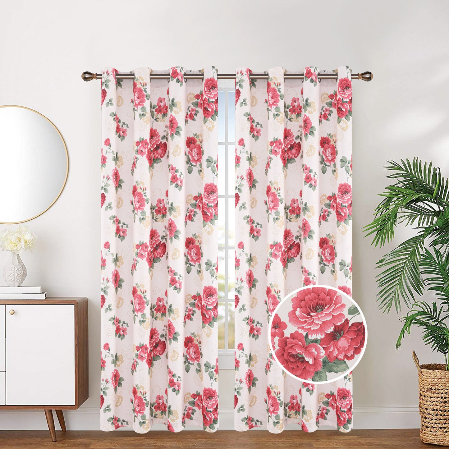 81071 Floral Blackout window curtain